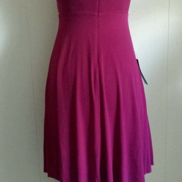 NWT ANN Taylor Very Berry Jersey Tucked Strap Dres - Picture 4 of 6